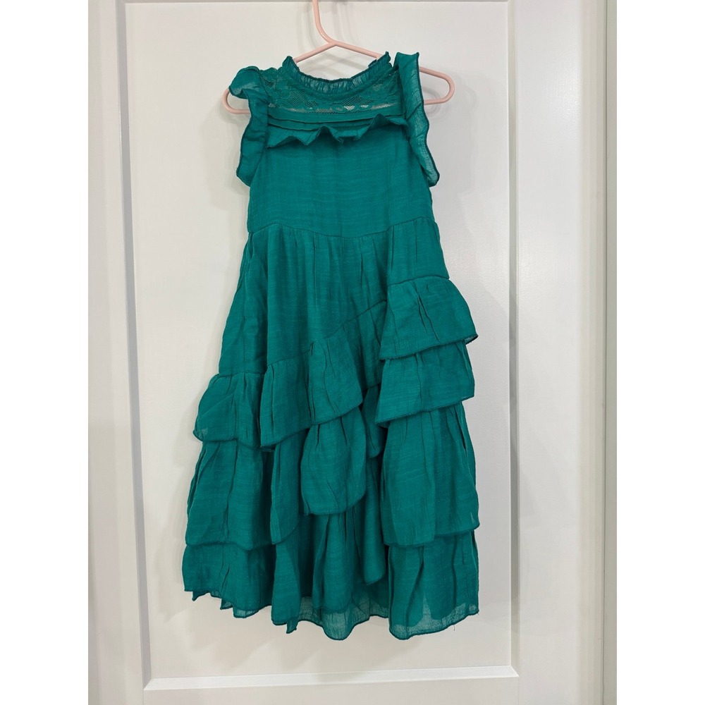 Joyfolie Mia Joy Teal Ruffle Tiered Dress